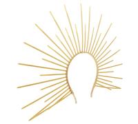 DOITOOL Cerchietto Corona a Raggi Dorata in Plastica per Cosplay e Carnevale con Design Unico e Materiale Confortevole