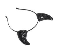 DOITOOL Cerchietto per Feste di Carnevale e Cosplay Glitter Nero per Halloween, Materiale Plastico e Metallo, Comodo e Facile da Indossare per Chioma Corna di Diavolo