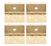 DOITOOL Cerniere Vintage a Tre Ante 4pezzi in Ferro Giallo per Porte e Bauli in Legno, Pieghevoli Facili da Usare per Progetti DIY Design Classico e 6 Fori