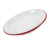 DOITOOL Cestello di Scarico Smaltato Rosso Design Cinese, Scolapasta Cavo per Frutta e Snack, Bacinella da Cucina Versatile per Tavolo da Pranzo e Ufficio, Facile da Pulire e Resistente