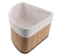 DOITOOL Cestino Angolare Portaoggetti in Bambù Piccolo 25,4x16,3 Cm con Fodera Bianca, Organizer Triangolare Intrecciato per Cucina, Scaffali, Dispensa e Casa, Contenitore Porta Frutta