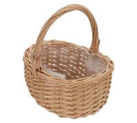 DOITOOL Cesto in Rattan Naturale Portafiori e Portaoggetti Leggero Cestino da Picnic e Decorazione Casa Manico Portatile Resistente e Fatto a Mano