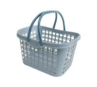 DOITOOL Cesto Portaoggetti Riutilizzabile con Manico Ergonomico Cestino Spesa Medio in Plastica Resistente Organizer per Frutta e Verdura Cesta per Supermercato e Ktv Colore Blu