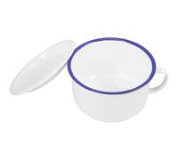 DOITOOL Ciotola Smaltata Retrò Coperchio 1,2l, Ciotola Grande per Zuppa e Noodles Manico Laterale, Contenitore per Cibo Caldo e Freddo per Casa, Ristorante e Feste
