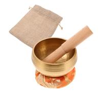 DOITOOL Ciotola Tibetana in Rame per Meditazione e Yoga Cuscino in Lino, Migliora la Qualità del Sonno e Pratiche di Mindfulness, Stile Antico
