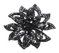 DOITOOL Clip Pinza Decorativa per Chioma in Metallo Nero a Forma di Fiore con Brillanti Resistente per Donna e Ragazza e Adatta a Compleanni e Uso Quotidiano