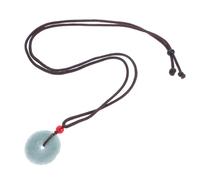 DOITOOL Collana in Jade Verde Pendente Circolare, Design Versatile e Incisioni Antiche, Gioiello Spirituale per Anniversari e Festività