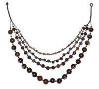 DOITOOL Collana Vintage Fatta a Mano Perle di Legno e Guscio di Noce di Cocco, Unica e Artigianale, per Creare Un'atmosfera Estiva uno Stile Boho Chic