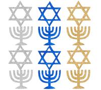DOITOOL Confetti di Carta per Hanukkah 100 Pezzi Stelle di David e Candelabri, Decorazione Delicata e Brillante per Tavolo e Pavimento