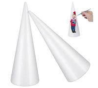DOITOOL Coni di Schiuma Artigianale 11. 79X4. 32 Pollici A Forma di Cono in Polistirolo per Coni di Schiuma per Albero di Natale Fai da Te Forniture Artigianali Bianchi 2 Pezzi