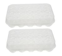 DOITOOL Contenitore per Uova Facile da Spostare in Plastico 2 Pezzi con Coperchio Portauova 15 Scomparti per Uova Compatto da Frigorifero per Frigorifero e Piano di Lavoro