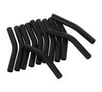 DOITOOL Coperture per Cannucce in Silicone Flessibile Nero 12 Pezzi per Cannucce in Acciaio Inox 8mm, Riutilizzabili e Resistenti per Guida e Lettura