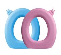 DOITOOL Copri Sedile WC in Eva Blu, 2 Pezzi, Impermeabile, Riutilizzabile, con di Fissaggio in Schiuma Adesiva, per Bagno