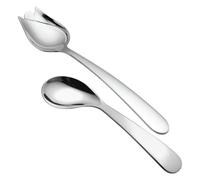 DOITOOL Cucchiaio Design Ergonomico 2 Pezzi in Acciaio Inossidabile Angolato per Ridurre lo Stress del Polso Anti-perdita nella di Alimentazione per Pazienti e Anziani