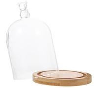 DOITOOL Cupola con Fiori Secchi con Base in Legno Antiscivolo a Forma di Orso di Vetro per Decorazioni Fai da Te per Compleanni e Regali Romantici