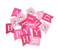 DOITOOL Decorazione di Compleanno per Cani Rosa in Cotone, Facile da Installare e Sicura, Set di 1 per Feste a Tema Cane e Compleanni di Cuccioli