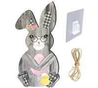 DOITOOL Delle Uova Di Pasqua Targa in Legno Decorazioni Pasquali Per La Casa Della Porta Dingresso Di Pasqua Coniglietto Della Fattoria Forniture Di Legno Tiglio