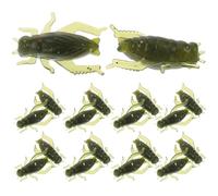 DOITOOL Esche Artificiali la Pesca 20 Pezzi Esca Finta Morbida Portatile Colore Verde Attrezzatura da Pesca per Laghi e Fiumi Riutilizzabili