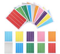 DOITOOL Etichette Autoadesive Rettangolari Impermeabili 46x11mm Codice Colore, 20 Fogli A4 per Stampa e Classificazione, Adesivi Resistenti per Indirizzi e Organizzazione Ufficio e Casa