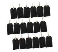 DOITOOL Etichette in Legno Nere 32 Pezzi Corda Etichette Riutilizzabili per Lavagna 5x8 Cm per Matrimoni e Confezioni Regalo Accessori per Decorazioni Fai da Te