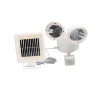 DOITOOL Faretto Solare Doppia Testa LED Bianco per Esterni Lampada da Parete Giardino Luce Solare Risparmio Energetico per Sentieri e Muri Facile Installazione