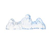 DOITOOL Fermacarte in Vetro Cristallo e Portapennelli da Scrivania per Calligrafia Cinese Accessorio Artistico Design Montagna Blu per Ufficio Laboratorio e Pratiche di Scrittura