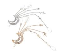 DOITOOL Fermagli Decorazione Chioma Sposa Elegante per Chioma a Mezzaluna 2pezzi con Nappa in Lega Superficie Confortevole per Eventi come Prom e Appuntamenti