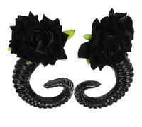 DOITOOL Fermagli per Capelli in Corno di Pecora Gotico Neri, 1 Paio, per Halloween, Cosplay e Feste Tematiche