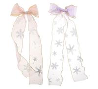 DOITOOL Fermagli per Chioma Fiocco a Fiocco e Lega 2 Pezzi per Bambine, Accessori Dolci e Chic per Decorare e Tenere i Chioma Ricci alle Feste in Viaggio