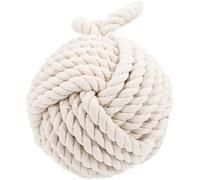 DOITOOL Fermaporta a Sfera Bianco in Cotone e Lino, Protettore della Porta Ammortizzante per Casa e Ufficio, Bloccaporta Leggero e Decorativo per Sicurezza e Arredamento