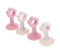DOITOOL Fermaporta a Ventosa in Silicone a Forma di Fiore Set da 4 Pezzi Protezioni da Parete per Maniglie Paraurti Silenziosi e Antiurto per Uso Domestico Protezione Muro e Porta in