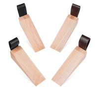DOITOOL Fermaporta in Legno 4 Pezzi con Cuneo Antiscivolo per Porte Pesanti, Protegge Pavimenti e Tiene la Porta Ferma, per Porte in Legno da Interno