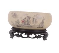 DOITOOL Fioriera in Ceramica Non Porosa con Base Vaso Decorativo per Piante Acquatiche Come Ninfee Narcisi e Piante di Denaro per Interni Ufficio e Studio Design Elegante e Facile