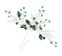 DOITOOL Forcina Flessibile per Verde Smeraldo Chioma Sposa Cristalli a Forma a U Accessorio Elegante per Occasioni Speciali e Matrimonio