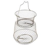 DOITOOL Gabbia Trappola da Pesca in Rete Acciaio Inox Pieghevole 25 Cm, Rete Esterna Portatile per Gamberetti Granchi Pesciolini, Attrezzo per Pesca Sportiva All’aperto