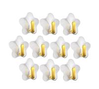 DOITOOL Ganci Adesivi Forma Stella in ABS 10 Pezzi, Ganci da Muro Autoadesivi per Appendere Borse e Chiavi nel Corridoio