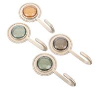 DOITOOL Ganci Adesivi senza Tracce 4 Pezzi per Bagno e Dietro Porte Design Elegante a Cristalli, Forte potere Adesivo in Plastica Multiuso Colore Casuale