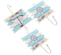 DOITOOL Ganci da Parete Creativi in Stile Costiero 3 Pezzi per Appendiabiti e Decorazioni Murali Casa, Accessori per Cappotti, Chiavi e Oggetti, Colori Saturi per Ambienti Stile Casuale