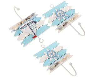 DOITOOL Ganci da Parete Creativi in Stile Costiero 3 Pezzi per Appendiabiti e Decorazioni Murali Casa, Accessori per Cappotti, Chiavi e Oggetti, Colori Saturi per Ambienti Stile Casuale