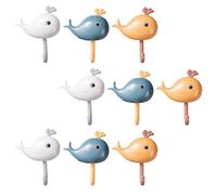 DOITOOL Ganci da Parete Riutilizzabili a Forma di Balena in ABS Set da 9 Pezzi Colorati Blu Bianco Arancione per Appendere Vestiti Chiavi e Accessori Adatti a Uso Domestico e