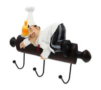 DOITOOL Ganci Design Chef Cartone Animato per Cucina Adesivi da Autoadesivi e Resistenti alla Ruggine, in Resina e Ferro, per Organizzare la Casa