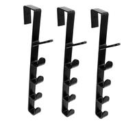 DOITOOL Ganci Sopra La Porta 3 Pezzi in Abs Multifunzionali, Appendiabiti e Ganci Per Asciugamani, 5 Sezioni Integrali Per Cappotti, Borse e Accessori, Salvaspazio Per Ingresso e Camera