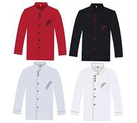 DOITOOL Giacca da Cuoco Unisex Manica Lunga Nera in Cotone Resistente All'olio, per Hotel e Panetteria, in Taglie, XL, XXL e XXXL