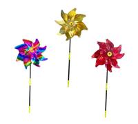 DOITOOL Girandola per Uccelli da Esterno Set da 3 Pezzi in Materiale Pet Resistente Mulino a Vento Colorato per Balcone e Giardino Strumento di Esilio per Protezione Alberi da Frutto