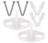 DOITOOL Guide per Porta Scorrevole a Pavimento in Acciaio al Carbonio e Pom, Set da 2 Pezzi, Guida Inferiore Anti-oscillazione per Porte Stile Fienile, Montaggio a Parete per Porte