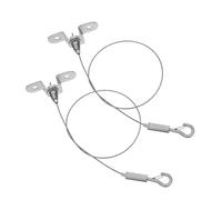 DOITOOL Kit 2 Pezzi Ganci in Filo Acciaio Inossidabile per Appendere Quadri e Poster a Soffitto, Cavi di Sospensione Regolabili per Ufficio e Aule, Ferramenta Resistente con Fune