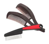 DOITOOL Kit 3 Pettini per Toelettatura Animali Domestici Spazzola Antistatica per Rimozione Peli di Cani e Gatti Pettine Pulizia per Peli Morti e Nodi Adatto a Tutte le Taglie e Pelle