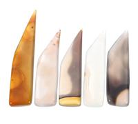 DOITOOL Kit 5 Pezzi Brunitore in Agata Naturale per Lucidare Gioielli in Oro e Argento, Utensili Professionali Design a Colori Assortiti per Artigiani e Orafi Colore Casuale Stili Multipli