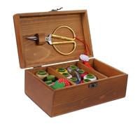 DOITOOL Kit da Cucito Vintage in Legno Accessori Scatola Portaoggetti per Ricamo e Fai da Te per Donne e Amanti del Cucito Custodia Pratica e