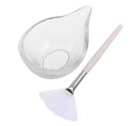 DOITOOL Kit Professionale per Maschera Viso DIY Pennello a Ventaglio in Setole e Ciotola in Vetro per Applicazione Uniforme e Gestione della Pelle